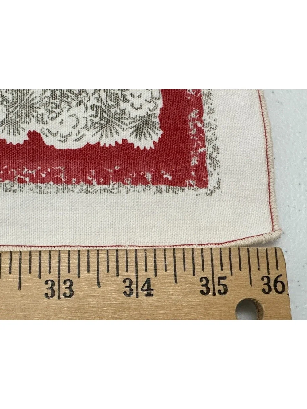 Vintage Christmas Table Runner Wreath Candle Holly Bows Linen? Cotton? 16